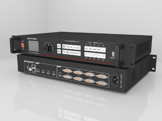 上海靈信VX-6視頻處理器4個HDMI通道4K超高清輸入，可以實現(xiàn)超大屏點對點顯示